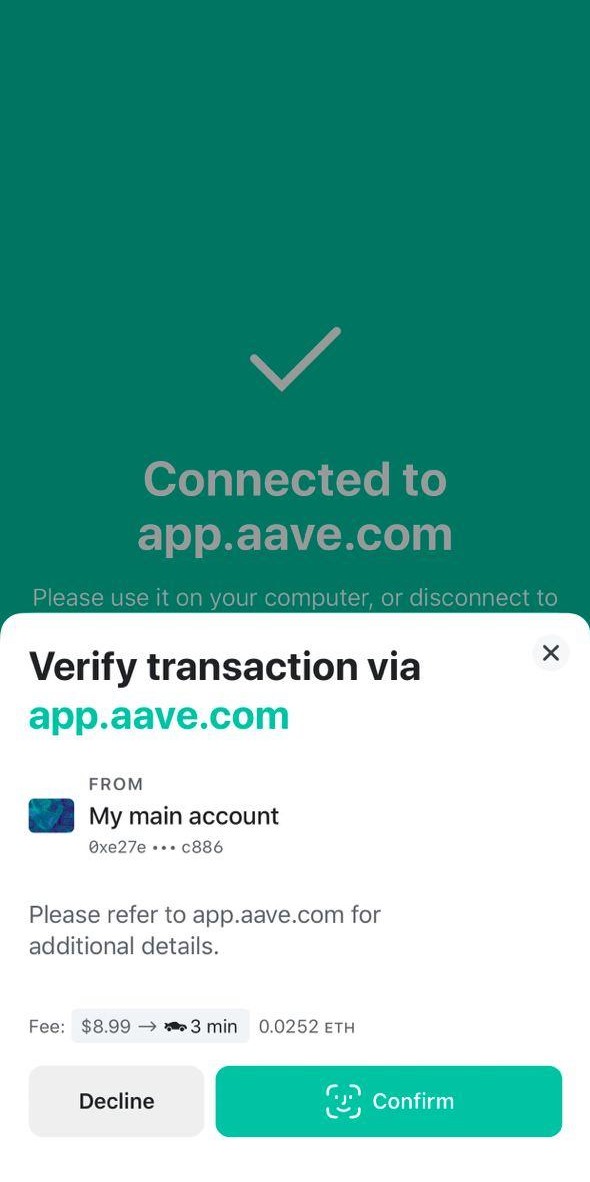 Image of MEW wallet confirming a transaction