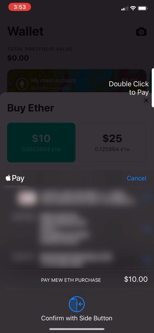 Изображение Apple Pay в MEW wallet