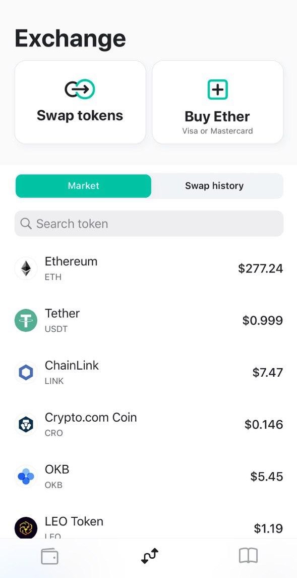 Image of MEW wallet Exchange page
