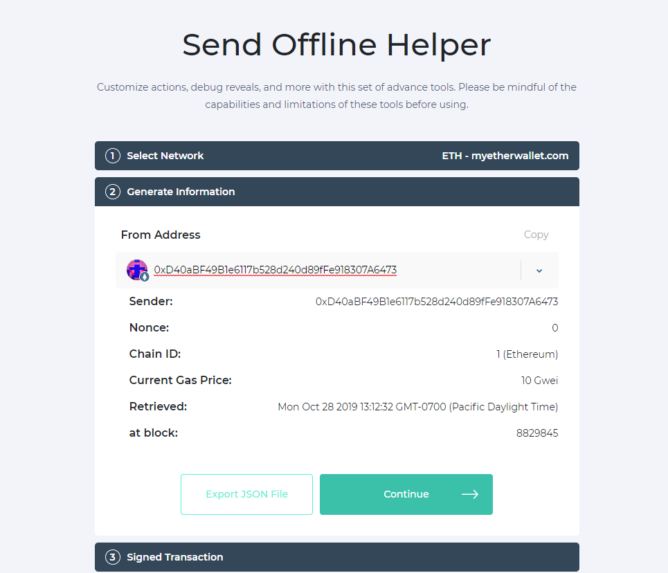 Image of MEW's Send Offline Helper